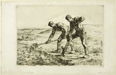 Dos hombres cavando de Jean Francois Millet