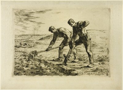 Dos hombres cavando de Jean Francois Millet