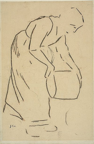 Mujer vaciando un cubo de Jean Francois Millet