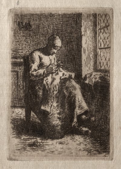 Mujer Cosiendo de Jean Francois Millet
