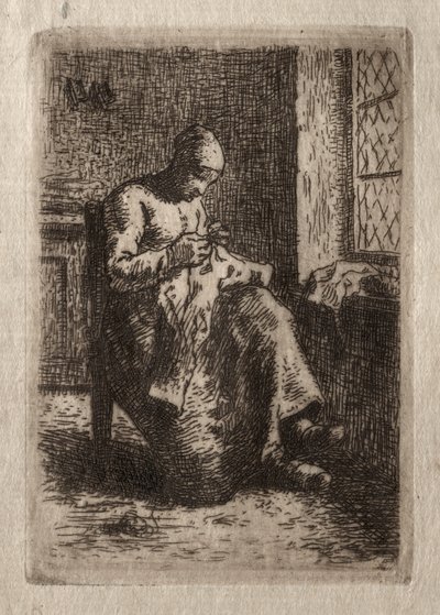Mujer cosiendo de Jean Francois Millet