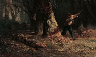 Leñador en el bosque de Jean Francois Millet