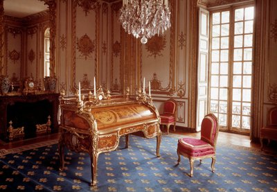 Estilo Luis XV: oficina con cilindros del gabinete interior de Luis XV realizada por Jean François Oeben (1720-1763) y Jean Henri Riesener (1734-1806) 1760-1769 de Jean Francois Oeben