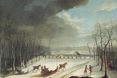 El Príncipe de Condé cazando en un trineo en 1767 de Jean Francois Perdrix