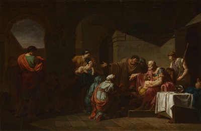 Belisario recibiendo hospitalidad de un campesino, 1779 de Jean François Pierre Peyron