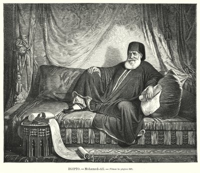 Muhammad Ali, virrey otomano de Egipto (litografía) de Jean Francois Portaels
