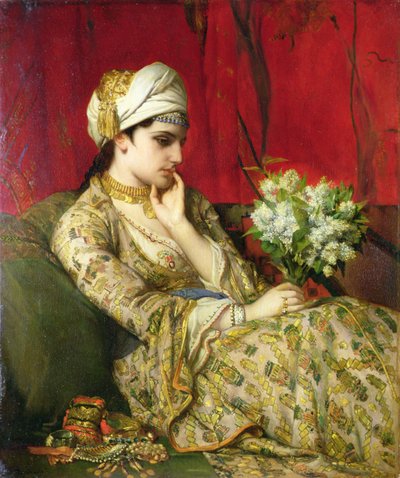 La Odalisca (óleo sobre lienzo colocado sobre tabla) de Jean Francois Portaels