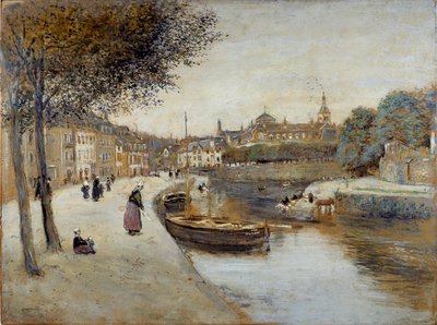 Un canal en Quimperlé. Pintura de Jean François Raffaelli, siglo XX. Museo de Bellas Artes de Le Havre de Jean Francois Raffaelli