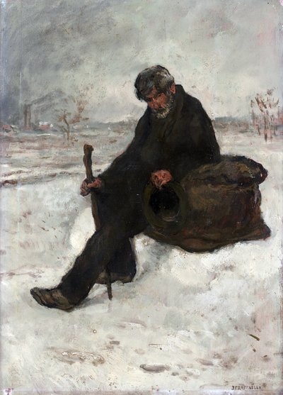 Un filósofo, Cheminot en la nieve de Jean Francois Raffaelli