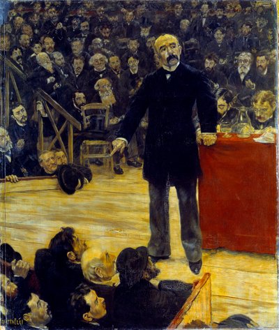 Georges Clemenceau (1841-1929) dando un discurso en el Circo Fernando (1883) de Jean Francois Raffaelli