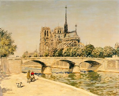 Notre Dame y el Sena de Jean Francois Raffaelli