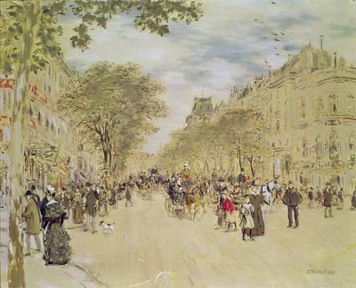 El Pabellón de Hannover y el Boulevard des Italiens, París, después de 1870 de Jean Francois Raffaelli