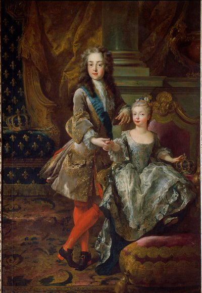 Retrato del Rey Luis XV y su prometida María Ana Victoria de España, hija de Felipe V de España de Jean François de Troy