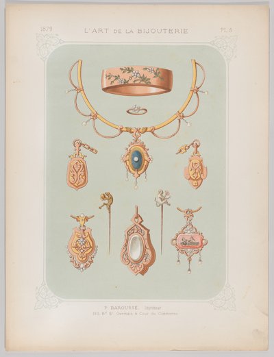 Diseños de Joyas en Oro y Oro Rosa, 1879 de Jean François Barousse