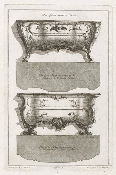 Libro de diferentes diseños de cómodas de Jean François Cuvilliés
