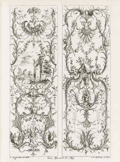 Dos paneles verticales de Jean François Cuvilliés