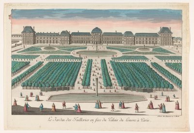Vista del Jardín de las Tullerías en París visto hacia el Palacio del Louvre
Le Jardin des Tuilleries en face du Palais du Louvre à Paris (título en el objeto) de Jean François Daumont