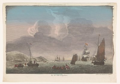 Vista de la costa de Inglaterra con barcos y barcos en el agua Les Cotes d