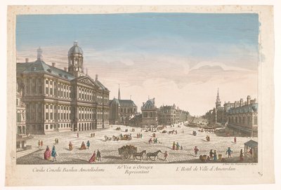 Vista del Ayuntamiento y la Plaza Dam en Amsterdam 80. Vue d