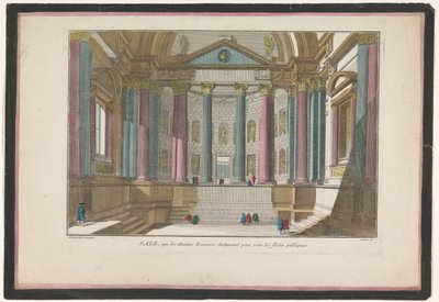 Vista del interior de una casa de Roma
Sucia, que los antiguos romanos utilizaban para ver las fiestas públicas (título en el objeto) de Jean François Daumont