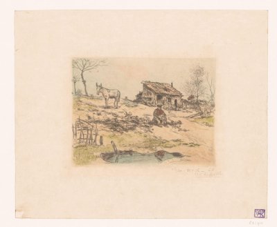 Paisaje con un hombre y un burro cerca de una cabaña
La cabane du chiffonnier de Jean François Raffaëlli (signed by artist)
