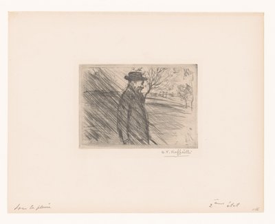 Hombre con sombrero bajo la lluvia
Bajo la lluvia de Jean François Raffaëlli (signed by artist)