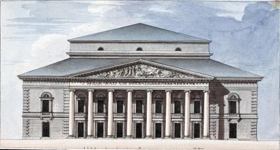 Fachada del Teatro Imperial Bolshoi Kamenny de San Petersburgo de Jean François Thomas de Thomon
