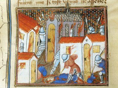 Los ingleses incendiaron la ciudad de St. Lo ... de Jean Froissart