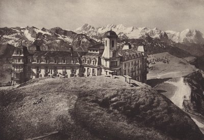 Hotel Rigi Kulm, vista de los Alpes berneses (foto b/n) de Jean Gaberell