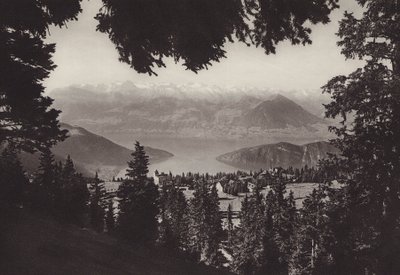 Rigi Kaltbad, vista del lago Vierwaldstattersee (foto b/n) de Jean Gaberell