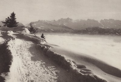 Rigi Kaltbad, día soleado de invierno (foto b/n) de Jean Gaberell