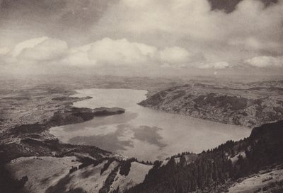 Rigi Kulm, vista del lago Zug (foto b/n) de Jean Gaberell