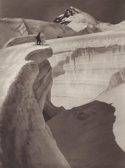 Suiza: El Jungfrau, el laberinto de los glaciares, el Rottalhorn al fondo (foto en blanco y negro) de Jean Gaberell