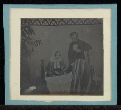 Retrato de M. y Mme. Eynard junto a una cuna de Jean Gabriel Eynard