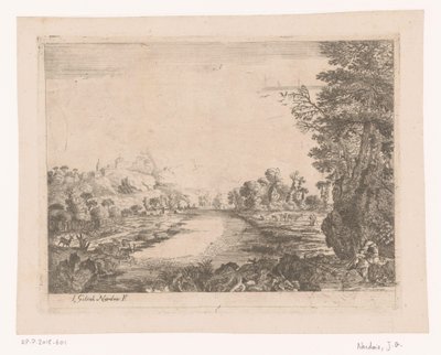Paisaje con vistas a un río de Jean Galiot Nardois