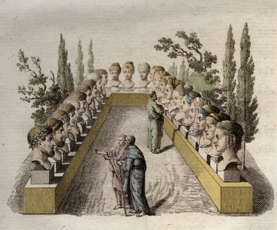 Fisionomía - Varios filósofos que observan y buscan penetrar diferentes fisionomías - grabado de 1808 en “El arte de conocer a los hombres a través de la fisionomía” de Johann Gaspar (Gaspard) Lavater (1741-1801) - 1806 de Jean Gaspard Lavater