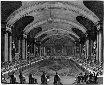 Revolución Francesa: Sesión inaugural del Instituto en 1795 de Jean Girardet