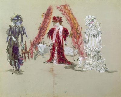 Diseño de Escenografía con Figuras para el Estreno de Jean Giraudox