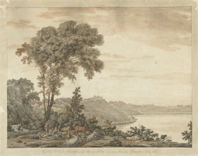 Vista de Castel Gandolfo y del lago Albano de Jean Grandjean