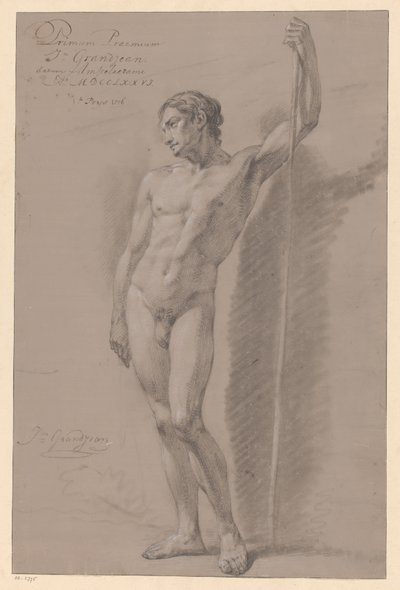 Desnudo masculino de pie, visto de frente (1er premio 1776) de Jean Grandjean