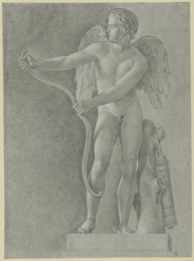 Estudio de una estatua de Cupido tensando su arco de Jean Grandjean