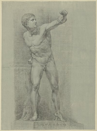 Estudio de la estatua de un boxeador de Jean Grandjean