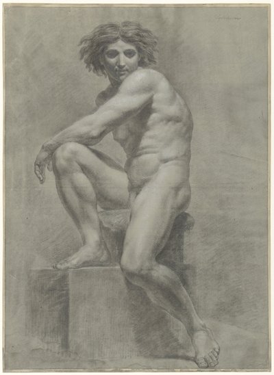 Desnudo masculino sentado Solleticare de Jean Grandjean