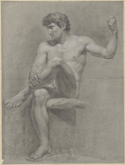Desnudo masculino sentado, la pierna izquierda sobre la rodilla derecha de Jean Grandjean