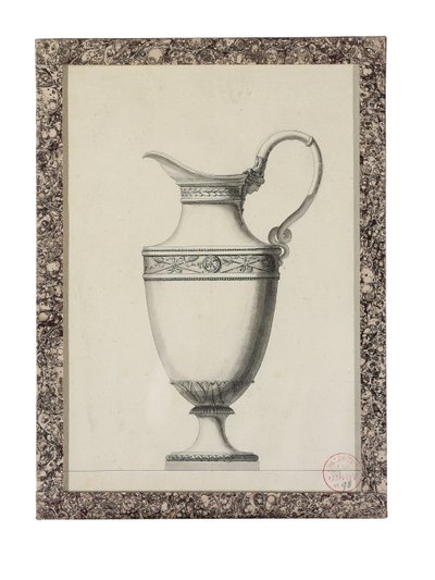 Diseño para una jarra con un asa de máscara griega de Jean Guillaume Moitte