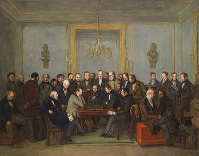 El famoso juego de ajedrez entre Howard Staunton y Pierre Saint Amant el 16 de diciembre de 1843 de Jean Henri Marlet