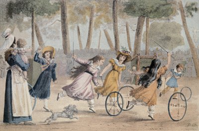 Niñas jugando con aros en los jardines de Luxemburgo de Jean Henri Marlet