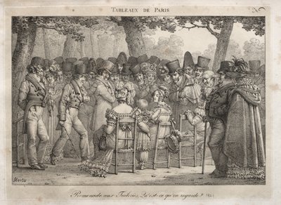 Escenas de París: Paseo en las Tullerías. ¿Qué están mirando? de Jean Henri Marlet