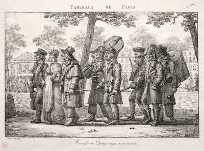 Escenas de París: Ciegos de los Quinze Vingts, caminando de Jean Henri Marlet