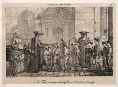 Escenas de París: Los hermanos conduciendo a los niños a San Nicolás de los Campos de Jean Henri Marlet